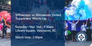 Home game vs MNUFC. Member table set up at 9:30am, march at 2:00pm