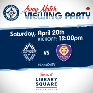 Away match viewing party, Saturday, April 20th. Kickoff 12:00pm