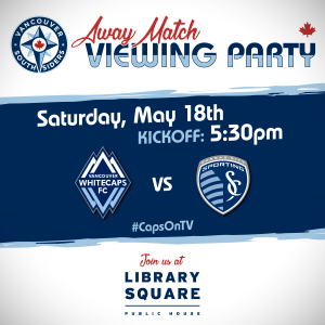 Away match viewing party: Saturday, May 18th, kickoff 5:30pm @ Library Square